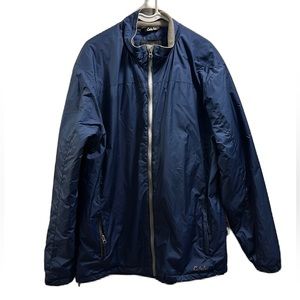 Cabela's Jacket W/Fleece Lined Body. Size Large. Navy Shell W/Gray Fleece inside